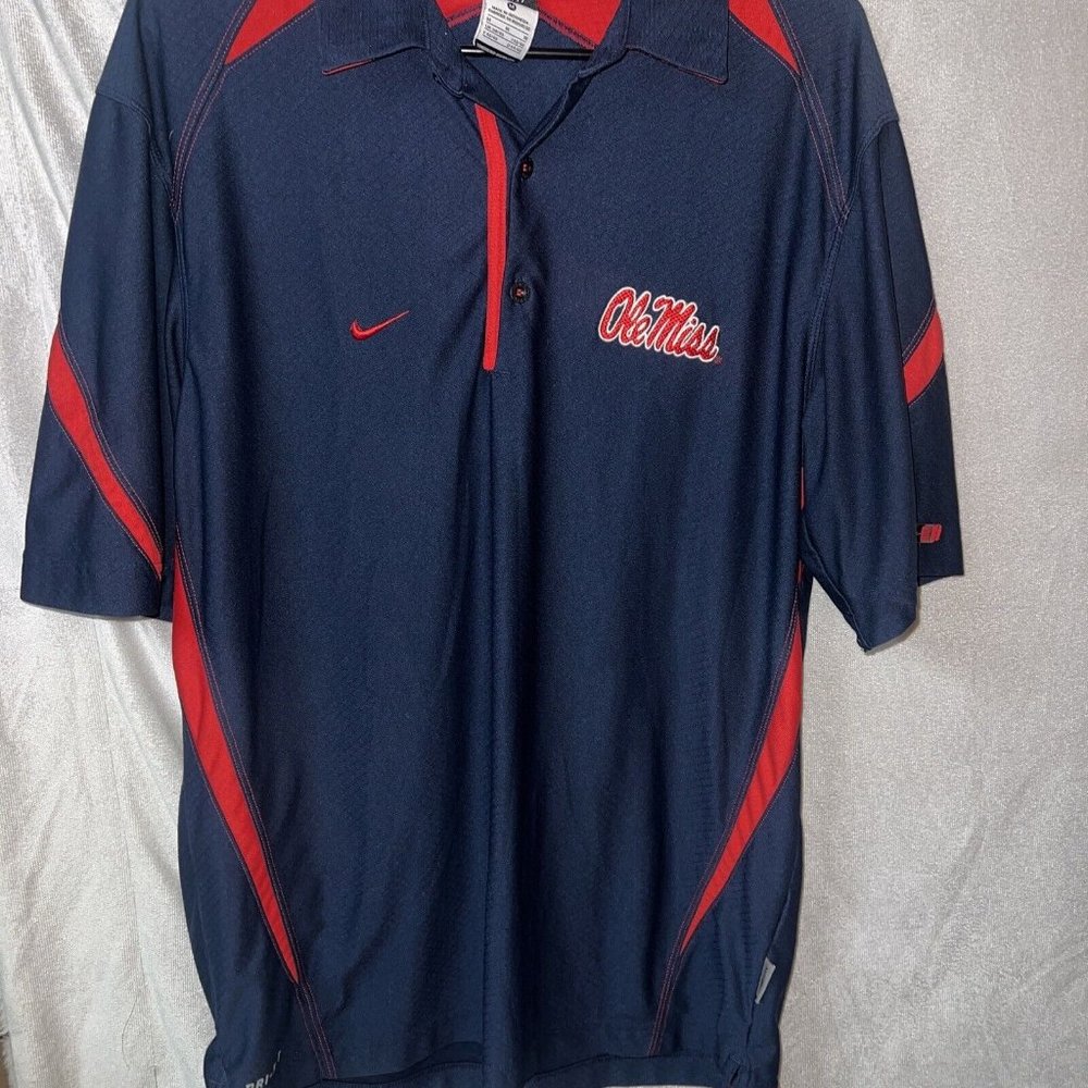 Ole‎ Miss Rebels Nike Fit-Dry Stitched Polo Shirt-Men's M (or L Women’s) j1